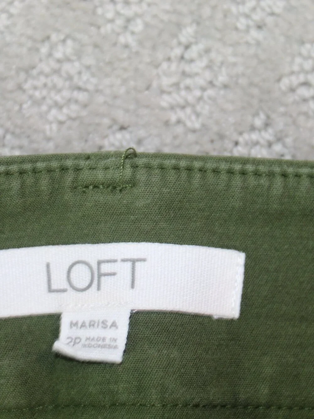 Loft Marisa The Riviera Pant Size 2P Olive Green Cropped Pants
